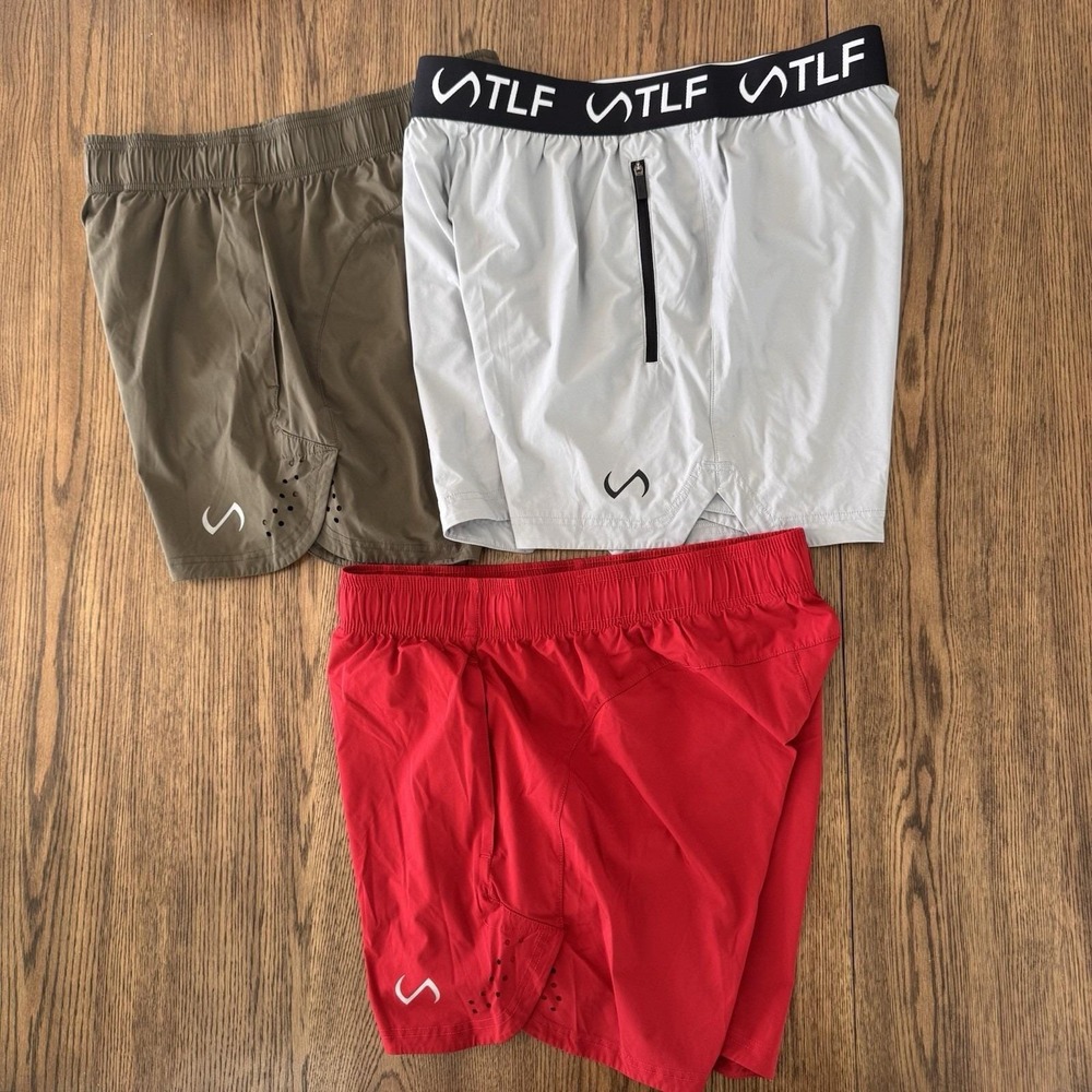 TLF Apparel Men's Performance Shorts Lot of 3 Training Gym Athletic Large